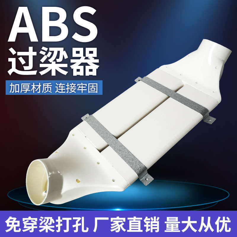 新风系统管道过梁器扁管家用PVC75/110/160/200免打孔排风ABS