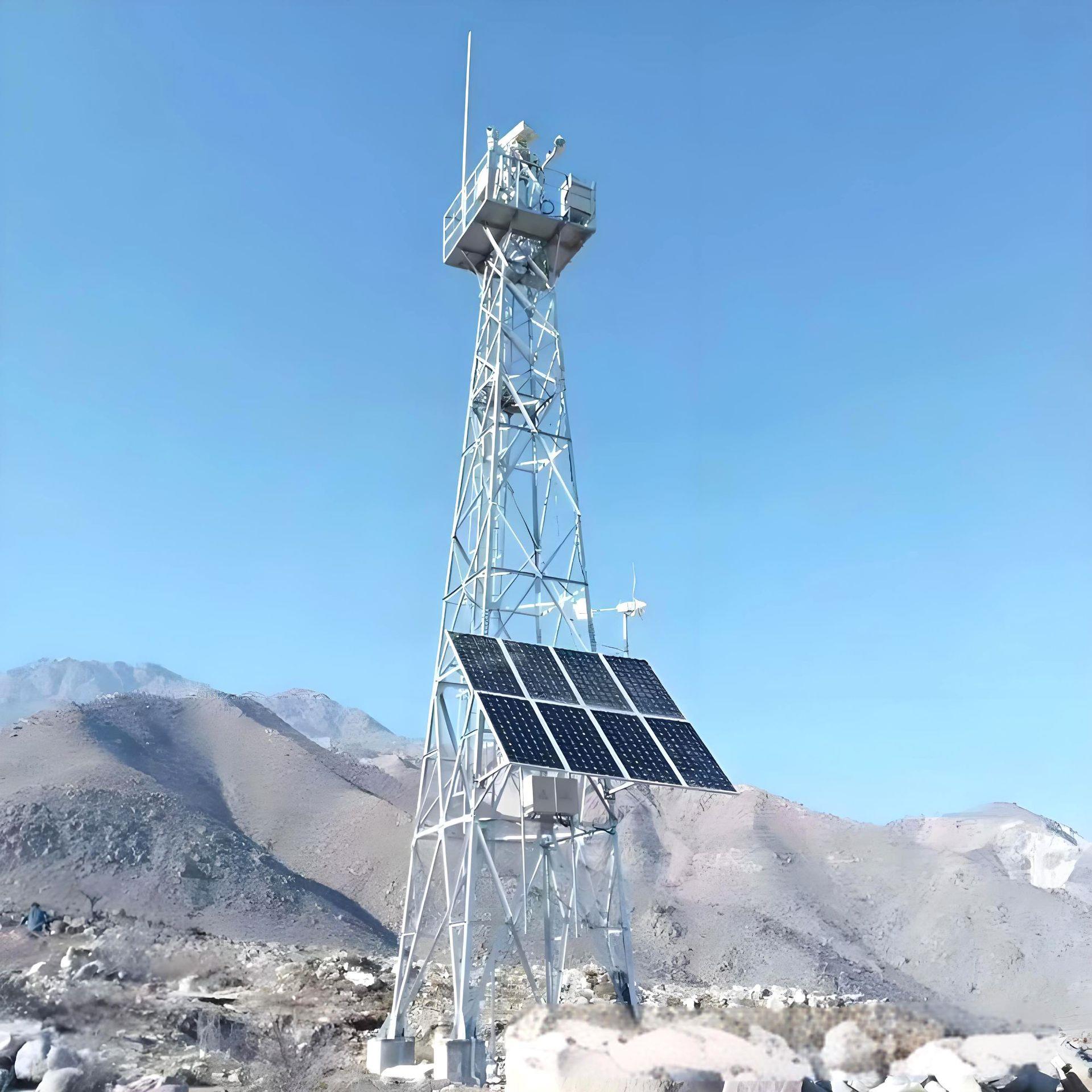 远程监控哨所塔定制20米防火瞭望塔角钢拉线塔钢结构五米监控塔架