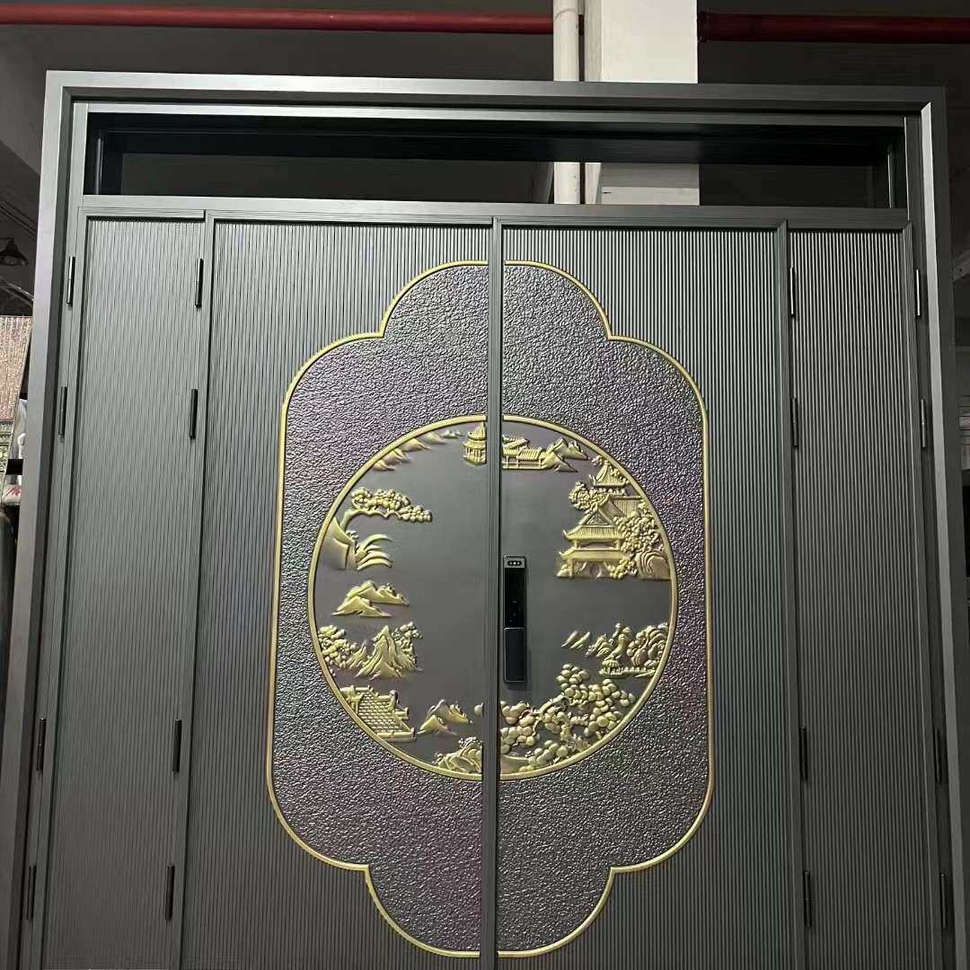 自建房入户门别墅入户门四扇门大门铸铝对开门防盗门家用四开门