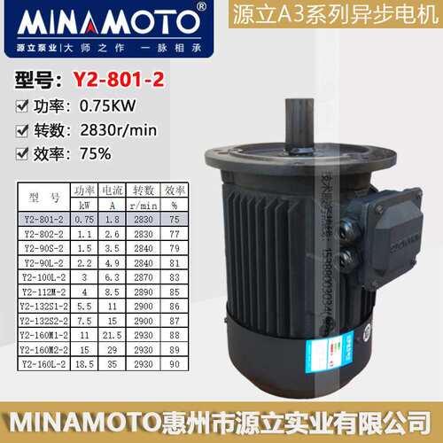 源立水泵管道循环泵原装马达配件二极A3系列三相异步电机Y2-801-2