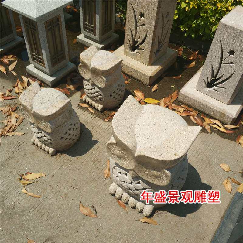 石雕厂家现货落地石灯笼 日式庭院照明灯具 园林大理石灯工艺品