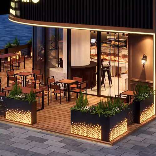 户外铁艺花箱坐凳组合店铺公园门口摆放隔断室内庭院阳台氛围