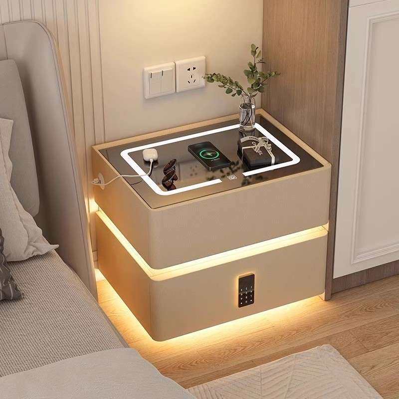 床头柜智能新款带灯悬浮卧室现代轻奢多功能实木简约充电无线,3C数码配件,USB灯,淘宝优惠券,粉丝福利购,淘宝优惠卷