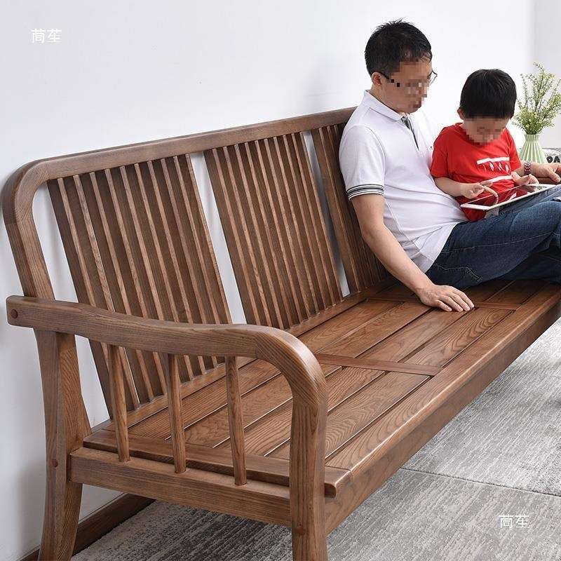 实木沙发冬夏二用小客厅白坯三座位薄垫广东佛山家具顺德龙江乐从