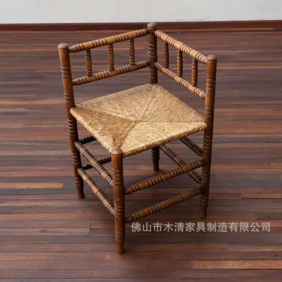 Bobbin转角椅\法式复古中古风白蜡木实木单人椅