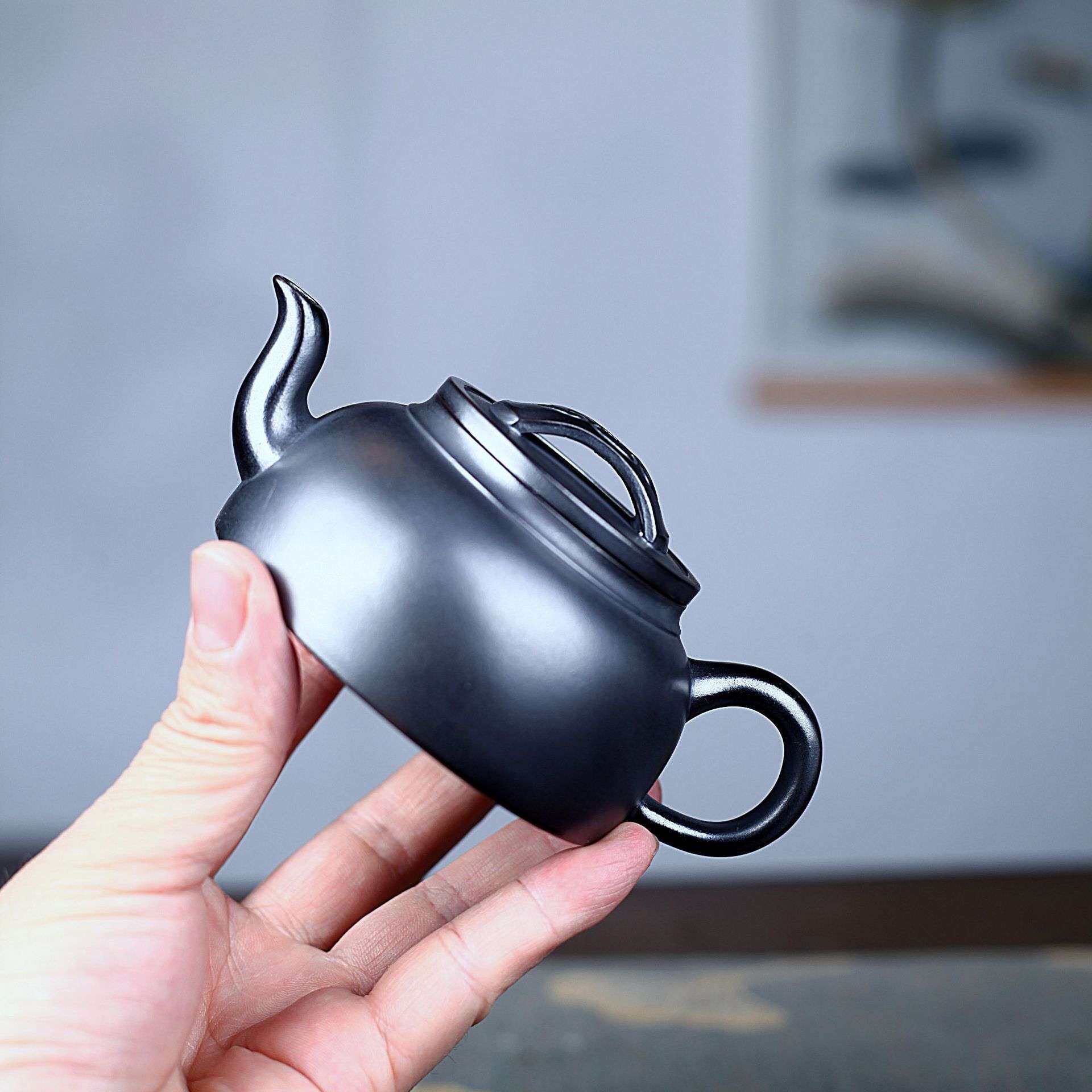 原矿石黄泥桥盖半月壶家用功夫泡茶壶茶具正宗宜兴紫砂壶家用茶具