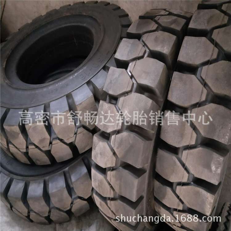 现货供应朝阳叉车实心轮胎6.50-10后轮28X9-15前轮叉车实心充气