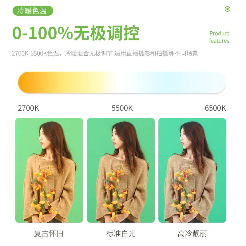 SLP-SG400Ⅲ·Bi双色温补光灯直播间常亮灯摄影棚打光拍照太阳灯