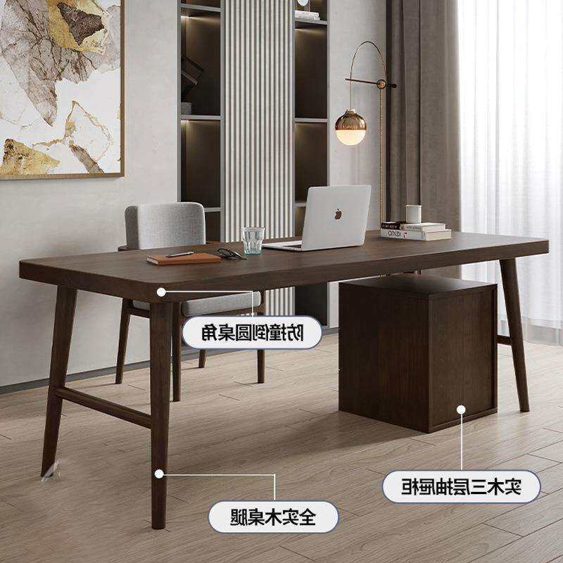 书房原木书桌写字台桌子 家用实木台式电脑桌 简约办公桌工作台