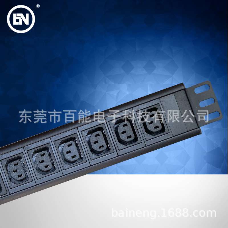 百能1.5U IEC-C19加IEC-C13 指示灯 机柜专用机架式PDU电源分配器