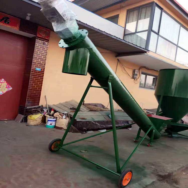 325管径螺旋输送机集料仓搅拌罐倾斜式输送上料机 干粉塑料提升机