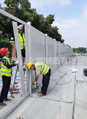 深圳施工工地用白色PVC围挡彩钢临时围蔽2*3m蓝色PVC围挡大量现货