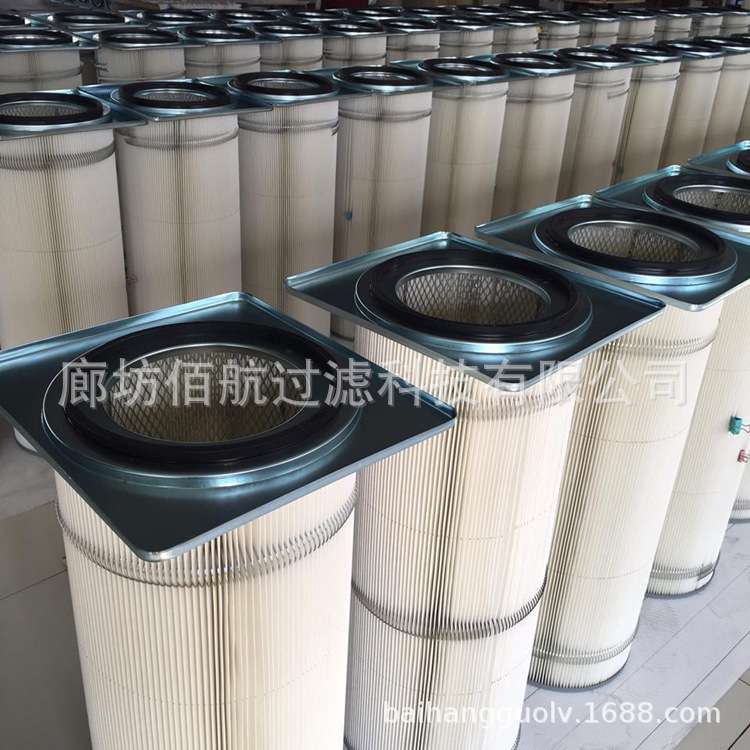 钢铁厂高炉鼓风机用粉尘方形纳米阻 燃除尘滤筒卡盘快拆式