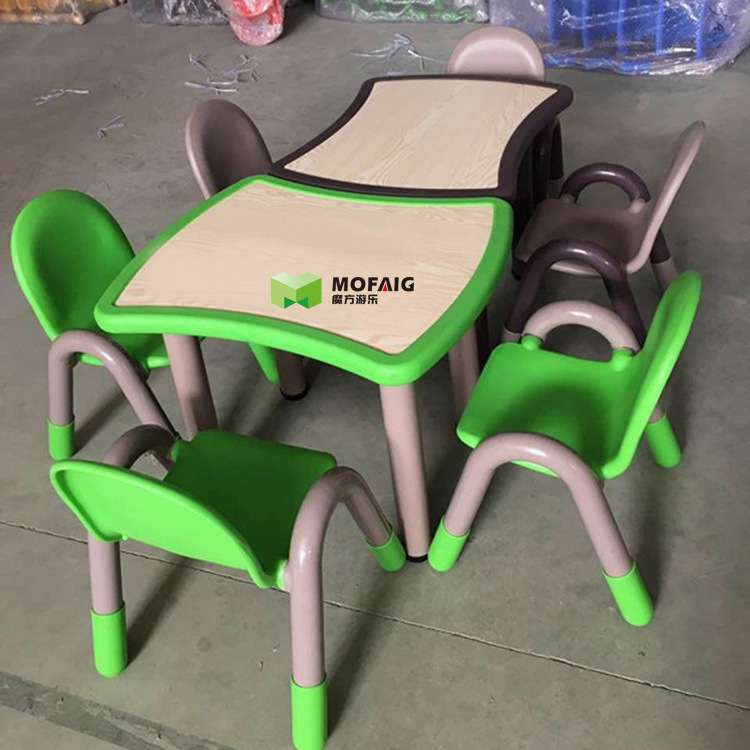 奇特乐 皂形桌 幼儿园儿童学习桌椅可拼式方桌实木升降课桌四人桌