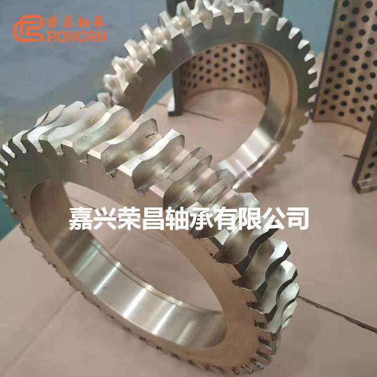 轧机订做大型涡轮带肩石墨铜套轴瓦自润滑石墨滑板滑动轴承