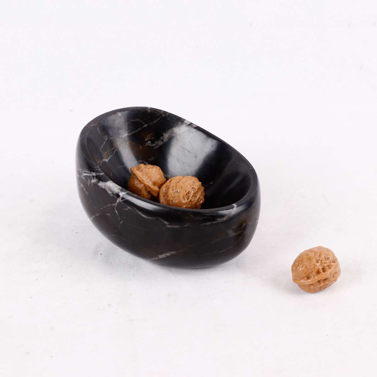 现代轻奢售楼处客厅茶几小果盘石碟大理石饰品设计师高端桌面摆件