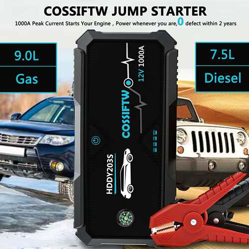 12000mAh 1000a 12v Portable Power bank Car Jump Starter