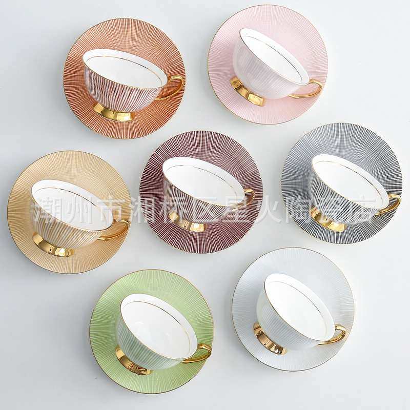 高档描金骨瓷咖啡杯花茶杯amazon外贸杯简约杯陶瓷马克杯线条杯,3C数码配件,USB灯,淘宝优惠券,粉丝福利购,淘宝优惠卷