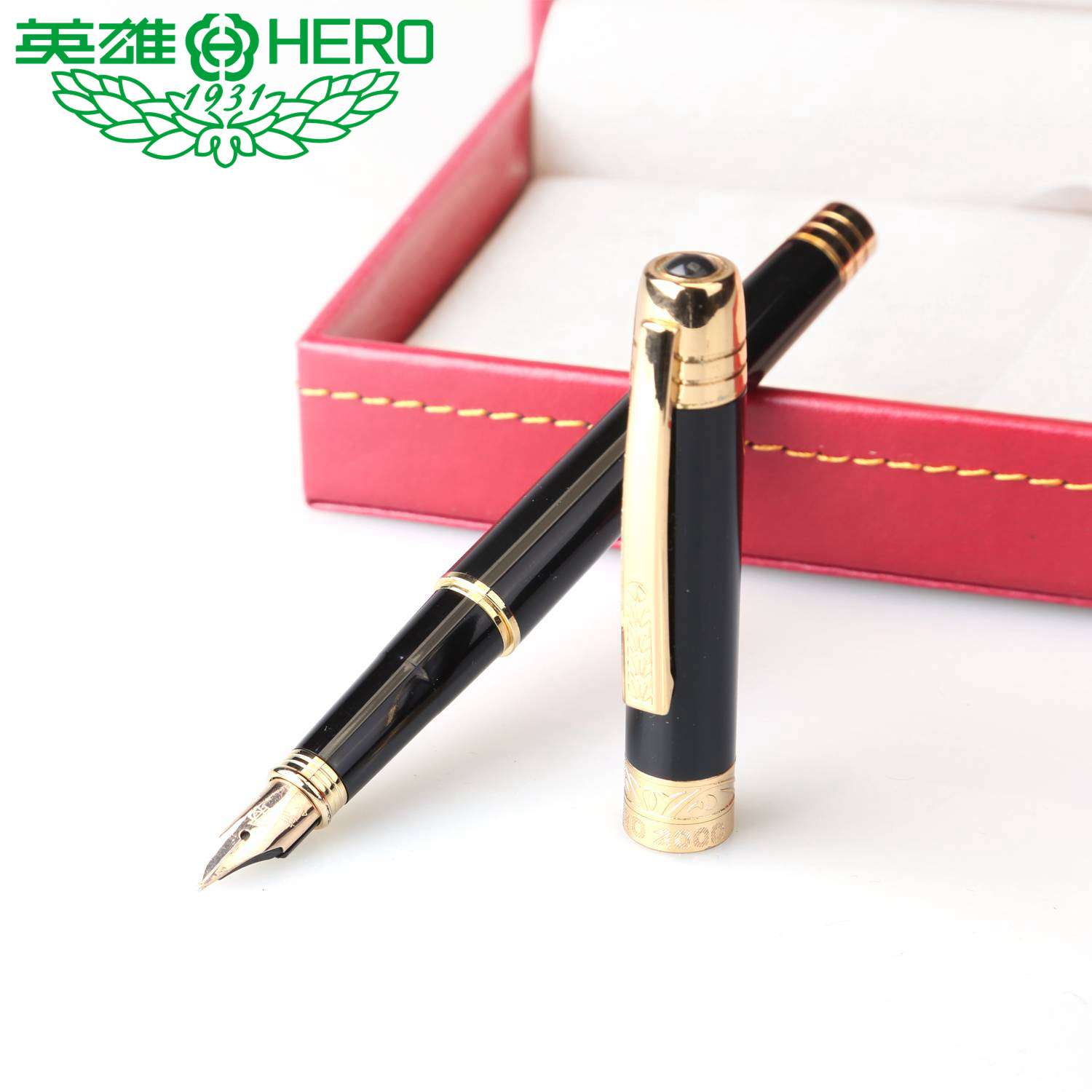 HERO英雄钢笔200c14k金笔商务办公用盒装墨水笔可刻字笔尖经典款
