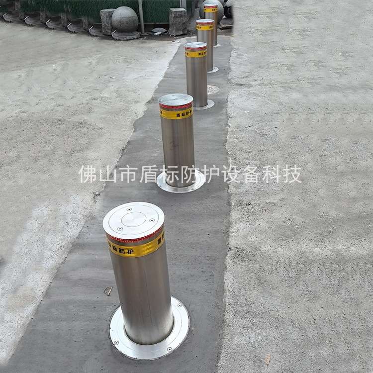 盾标防护浅埋式全自动升降防撞柱液压升缩止车路桩公园学校路障柱
