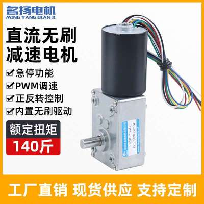 5840-3650蜗轮蜗杆无刷直流减速电机12伏24v微型可调低慢速小马达