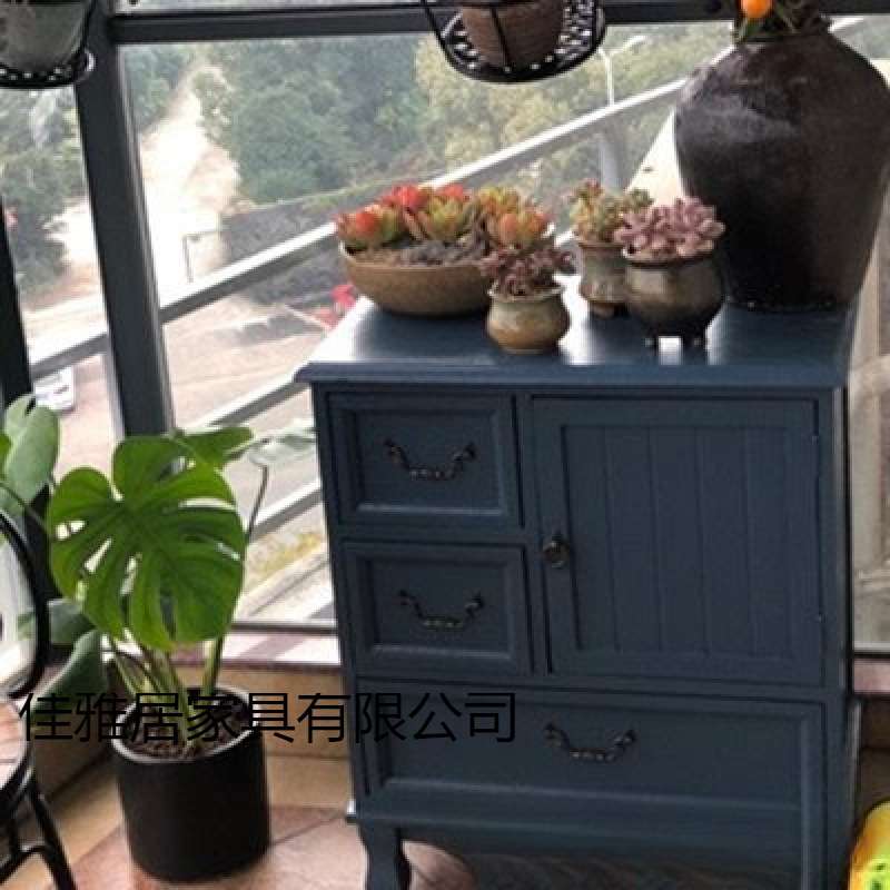 美式乡村实木客厅收纳柜边柜复古抽屉式小柜子做旧斗柜装饰储物柜