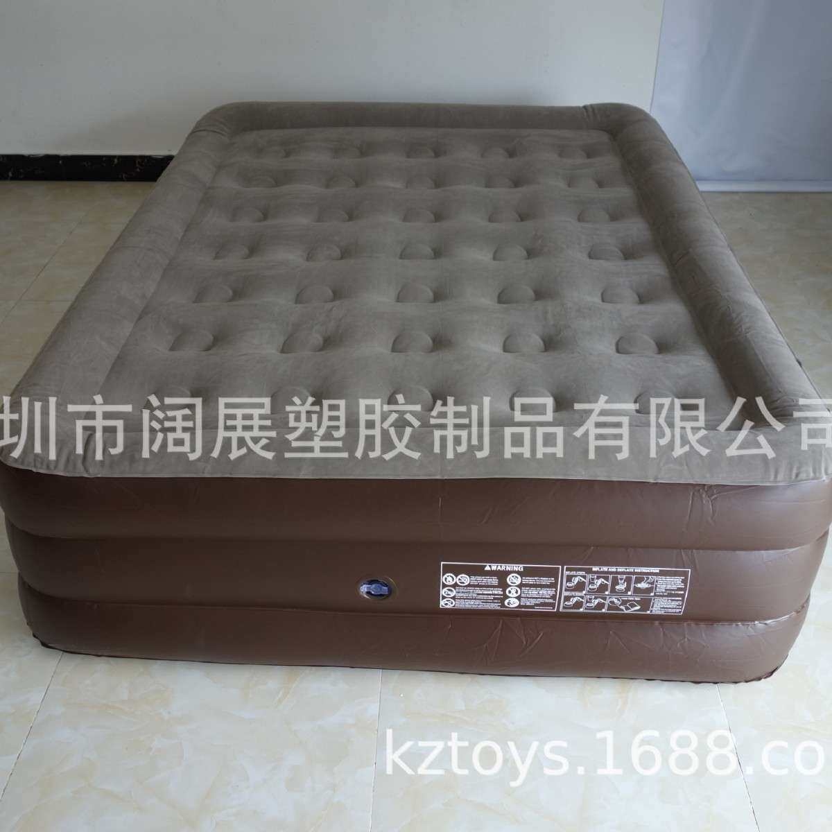 厂家现货加厚PVC植绒充气双人床垫加高充气床垫充气植绒床垫