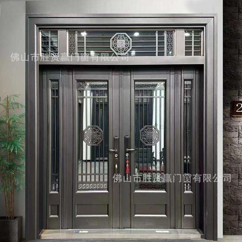 别墅庭院大门入户门家用双开门进户门农村自建房大门不锈钢烤漆门