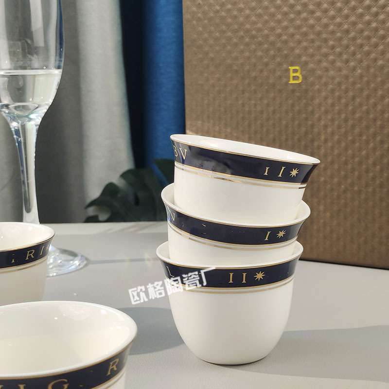 跨境轻奢简约欧式陶瓷宝格家土耳其六小茶杯金边客厅办公室小茶杯