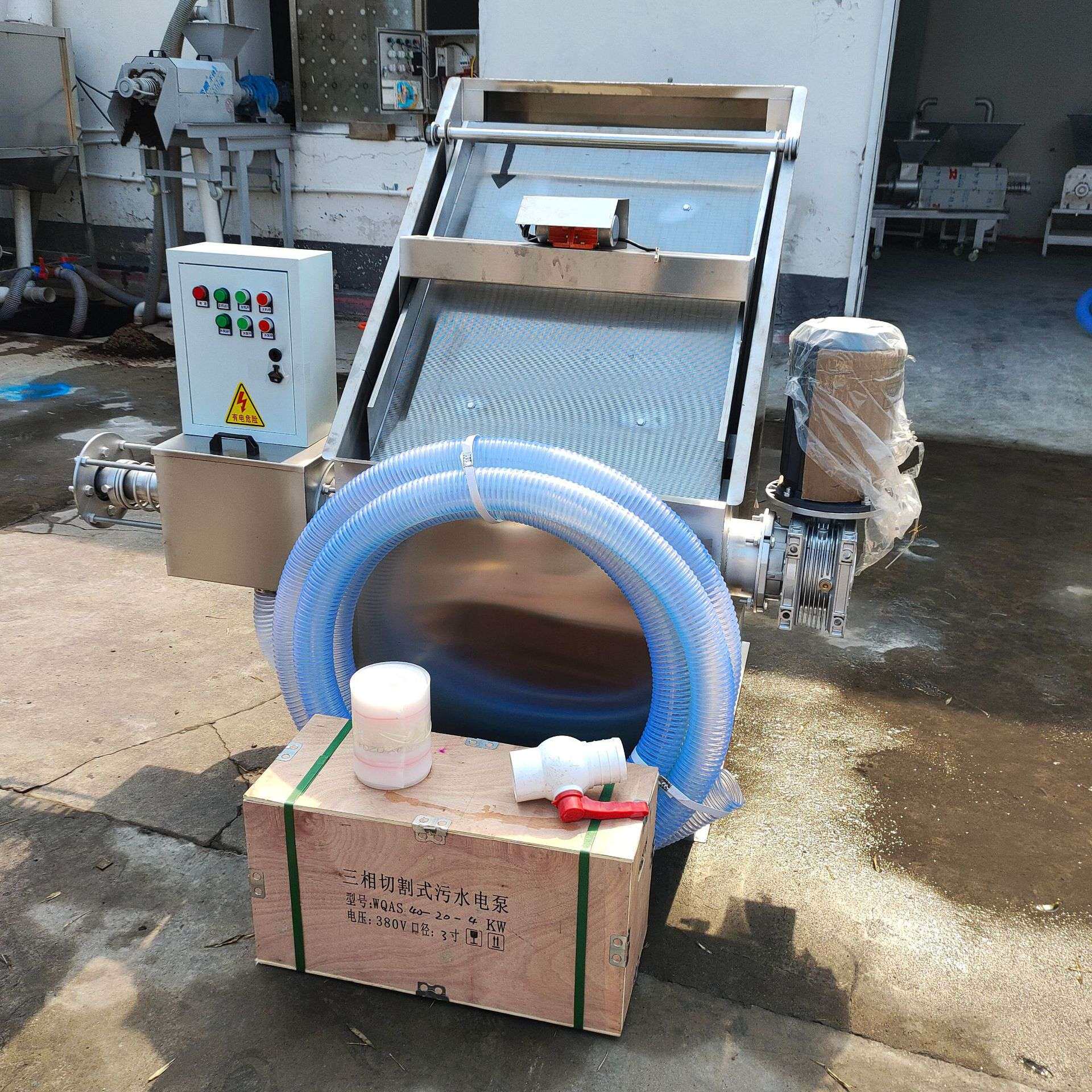 斜筛800型猪粪牛粪斜筛式干湿分离机 含水量大的粪便干湿分离机