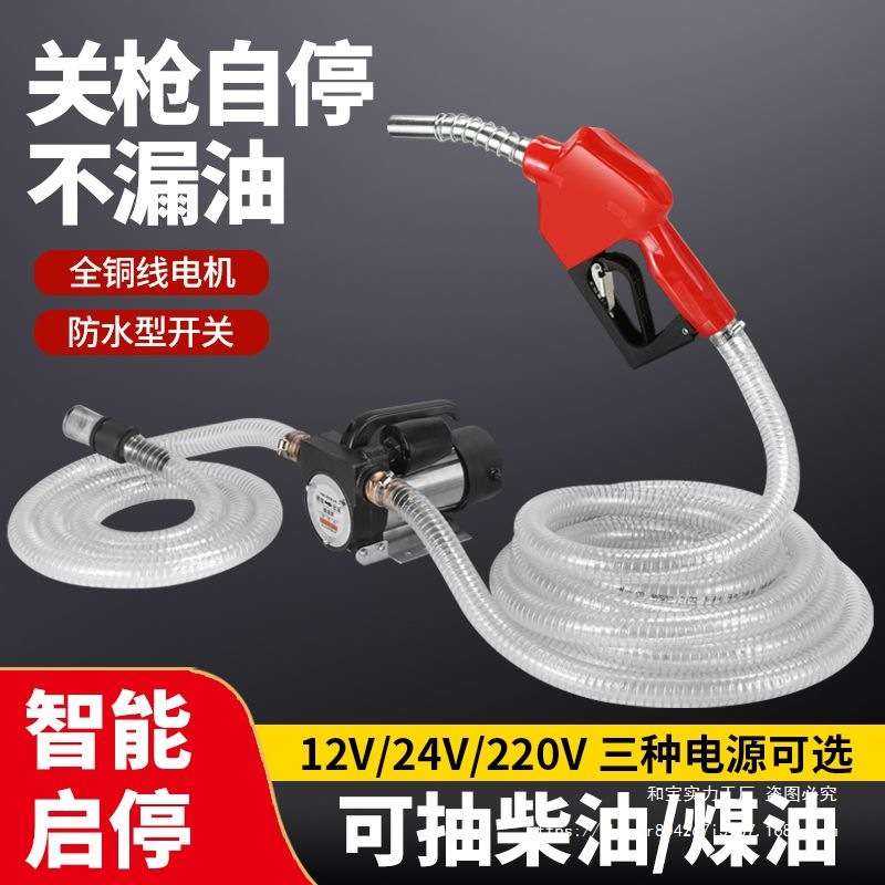 电动抽油泵柴油12v24v220v伏加油机车载小型加油泵抽油神器