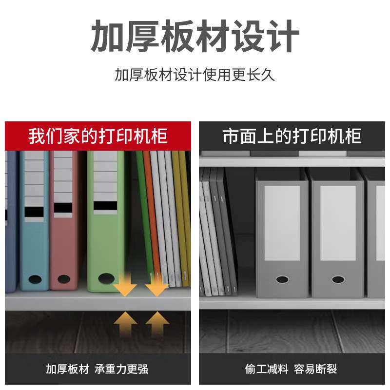 打印机柜子落地A3复印机工作台放置柜移动矮柜带轮大型打印机底座