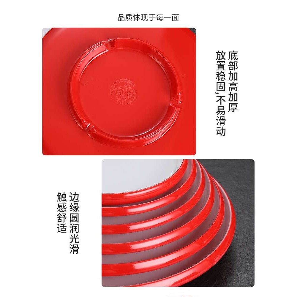 密胺圆盘商用双色北欧酒店盘子自助餐盘饭店塑料餐厅冷菜平盘