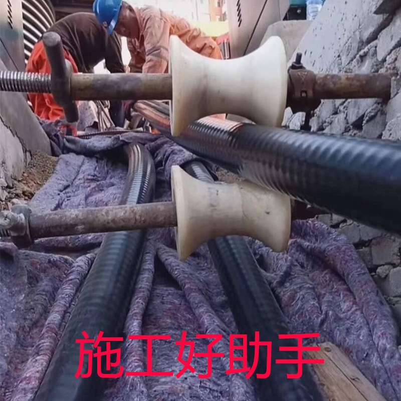 架子管尼龙轮丝杠电缆放线滑轮铁管脚手架顶杆滑车尼龙滑轮钢轮