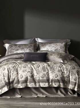 80顶阶艺术家高支高密色织大提花系列四件套美式复古风格床品MLC