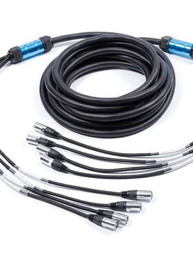 4路Cat6带屏蔽网线 RJ45跳线以太网蛇形演出舞台音视频网络控制线
