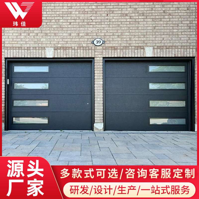 欧式铝合金翻板车库门别墅电动翻板门家用防盗智能遥控门折叠门