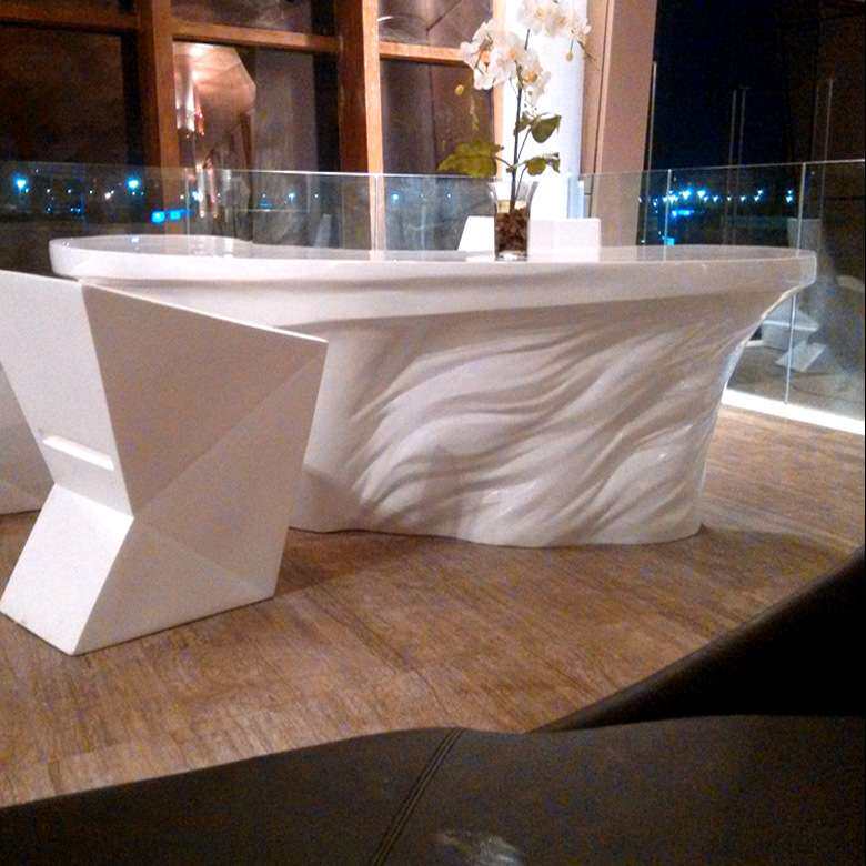 商场玻璃钢前台时尚异形烤漆前台不规则接待台吧台收银台迎宾台