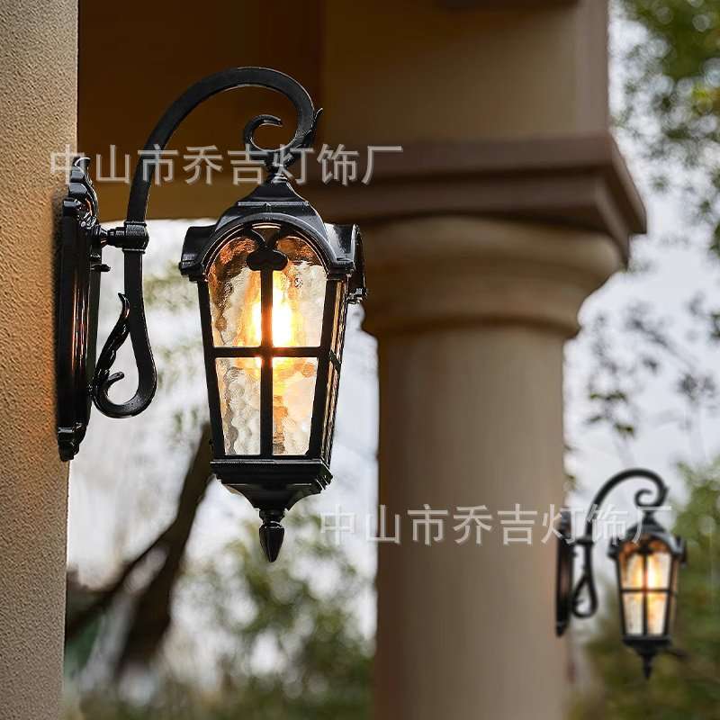 户外壁灯美式大门口外墙防水别墅花园室外庭院阳台欧式墙灯
