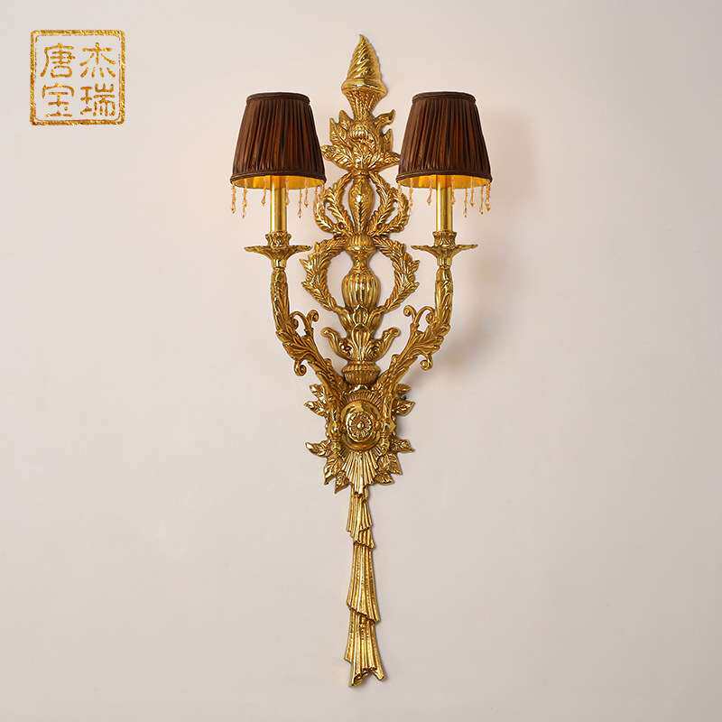 欧式全铜水晶壁灯法式客厅高档大型走廊玄关双头创意过道别墅墙灯
