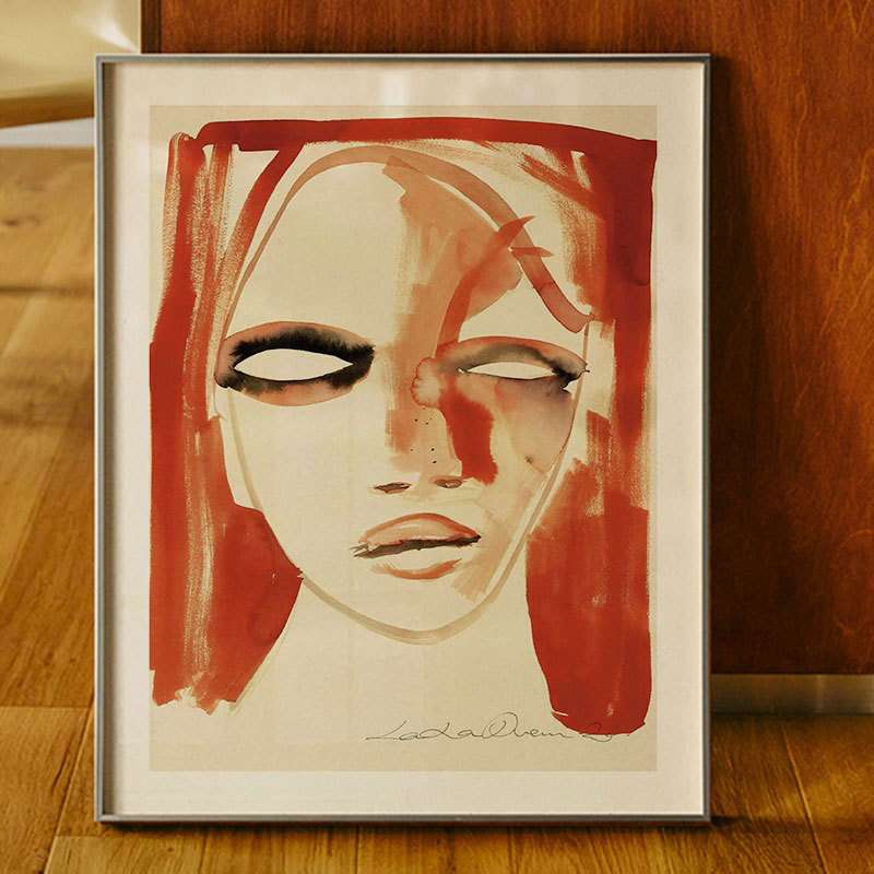 波兰艺术家抽象几何人物装饰画趣味插画风挂画简约线条客厅卧室图片