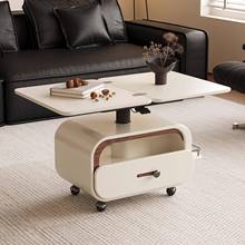 中古奶油风升降茶几客厅家用小户型可折叠移动沙发创意推车边几桌