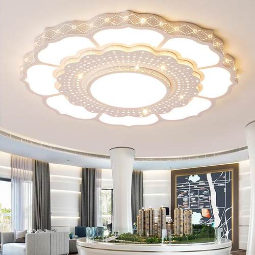 客厅灯轻奢2025新款花朵大圆灯简约现代大厅主灯网红特大吸顶灯具