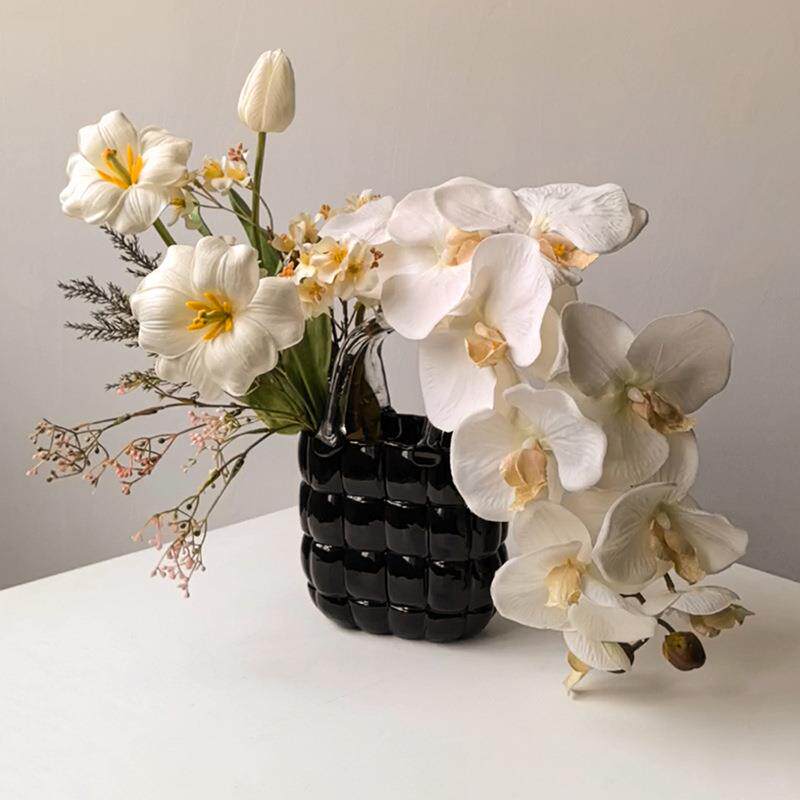 态生活 蝴蝶兰含笑花仿真花束 轻奢餐桌茶几花艺摆设假花桌花装饰