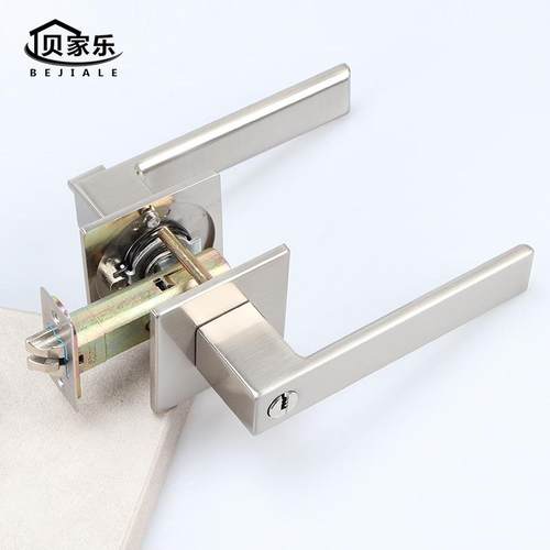 实心锌合金三杆执手锁静音卧室房门锁酒店通道卫生间门锁木门锁具