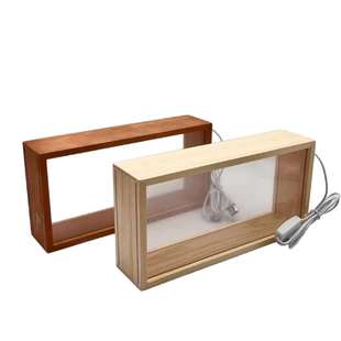 带灯中空干花相框led发光双面透明亚克力框创意立体木框小夜灯批