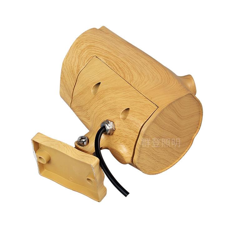 源头厂家室外防雨工程庭院景观灯led木纹投光灯 18W木头投射灯
