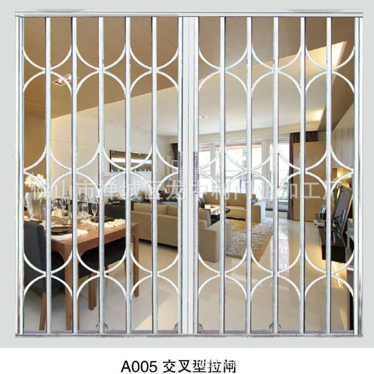 不锈钢拉闸门 拉闸配件 铝合金拉闸 可伸缩防盗铁拉闸门 阳台门