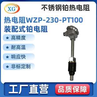耐震内配铠装热电阻厂家 配套铁底座  WZP-230 PT100装配式铂电阻