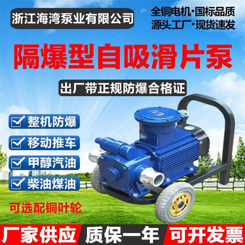 KYB系列防爆型自吸滑片泵加油站移动抽油泵HWX隔爆型油罐车卸油泵